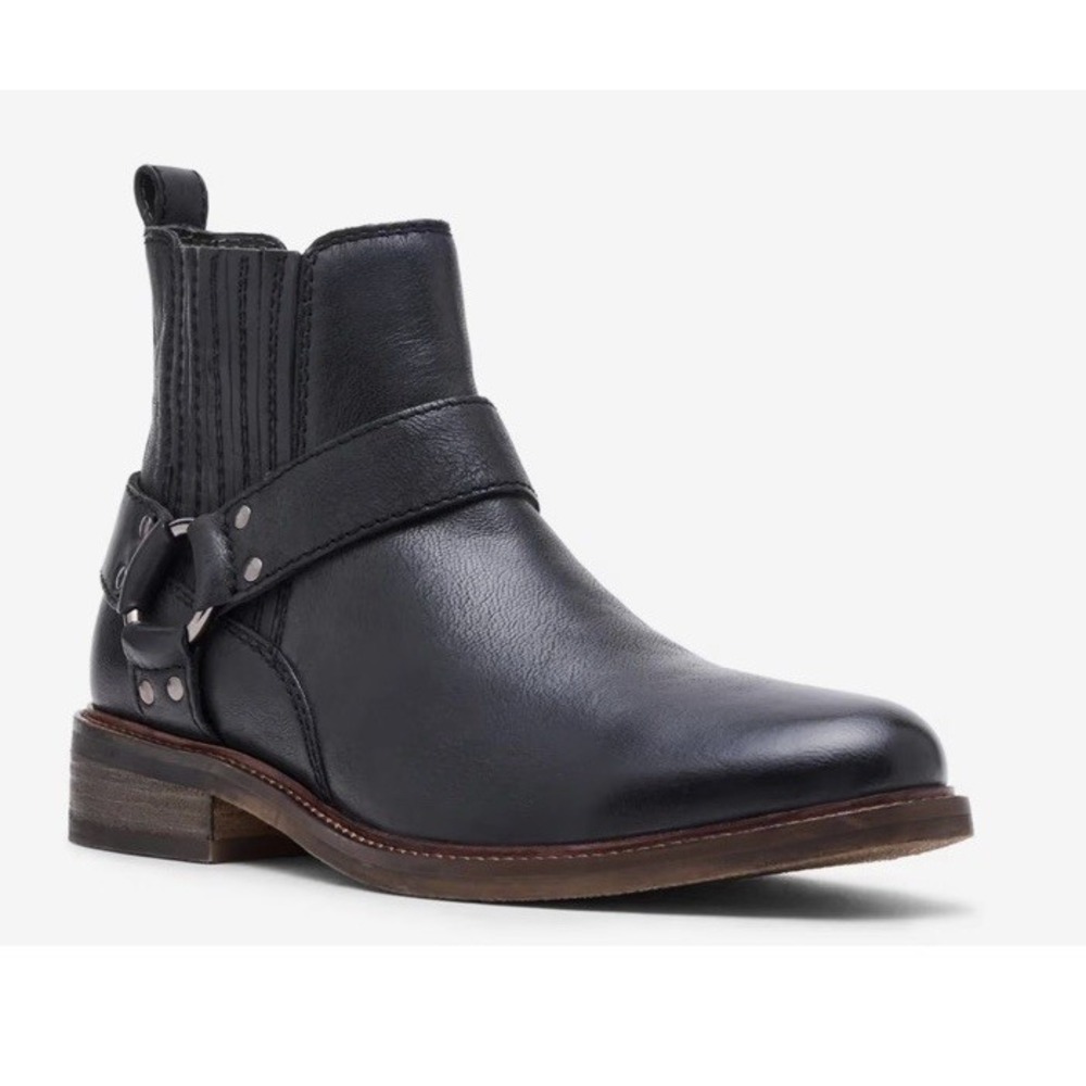NIB Steve Madden Men's 12 Wayne Harness Chelsea Boots Black Leather Western